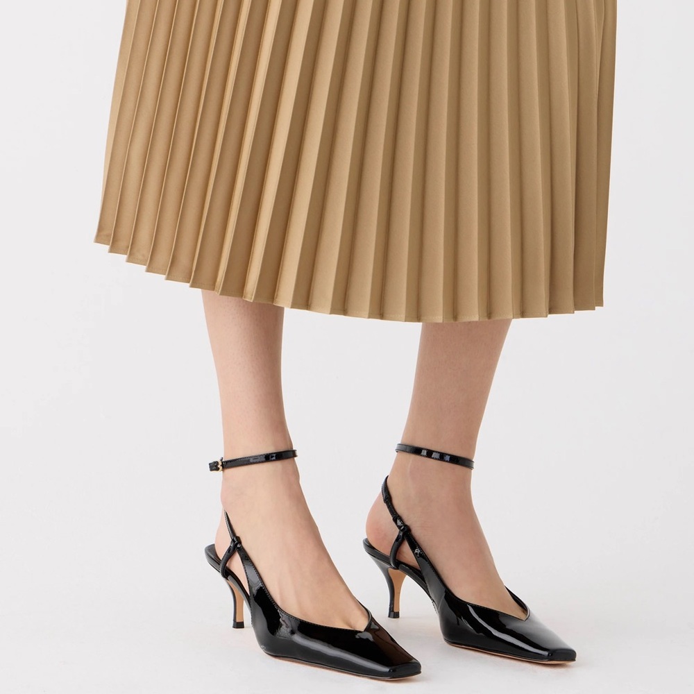 NWT J. Crew Gwyneth pleated midi slip skirt in Camel BN757 - Picture 4 of 8